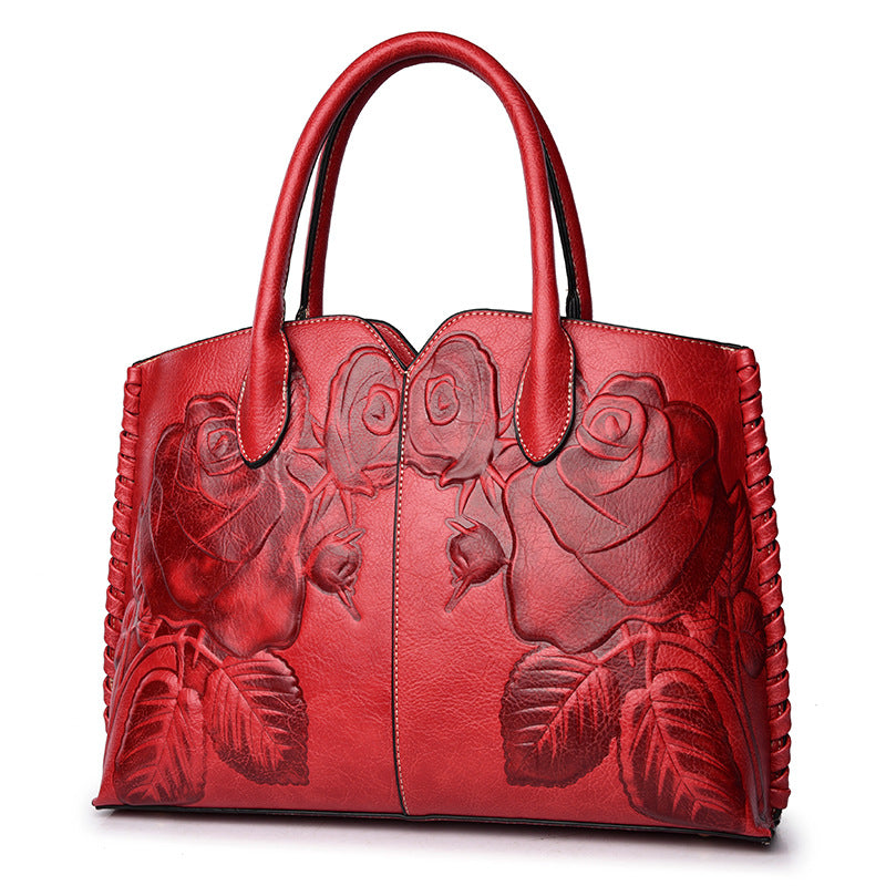 Embossed Leather Women's Handbag