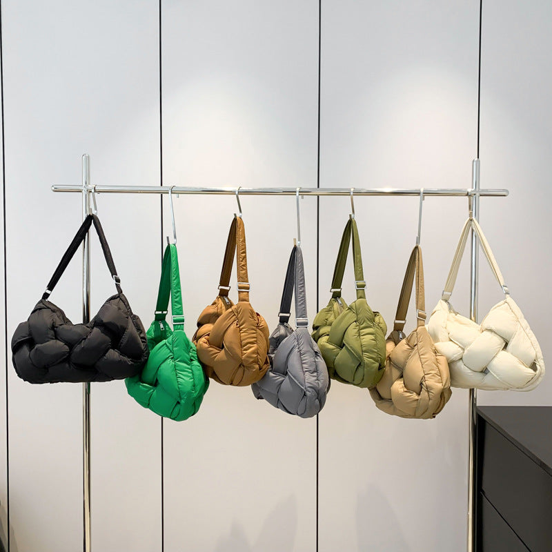 Cotton Woven Shoulder Crossbody Bag