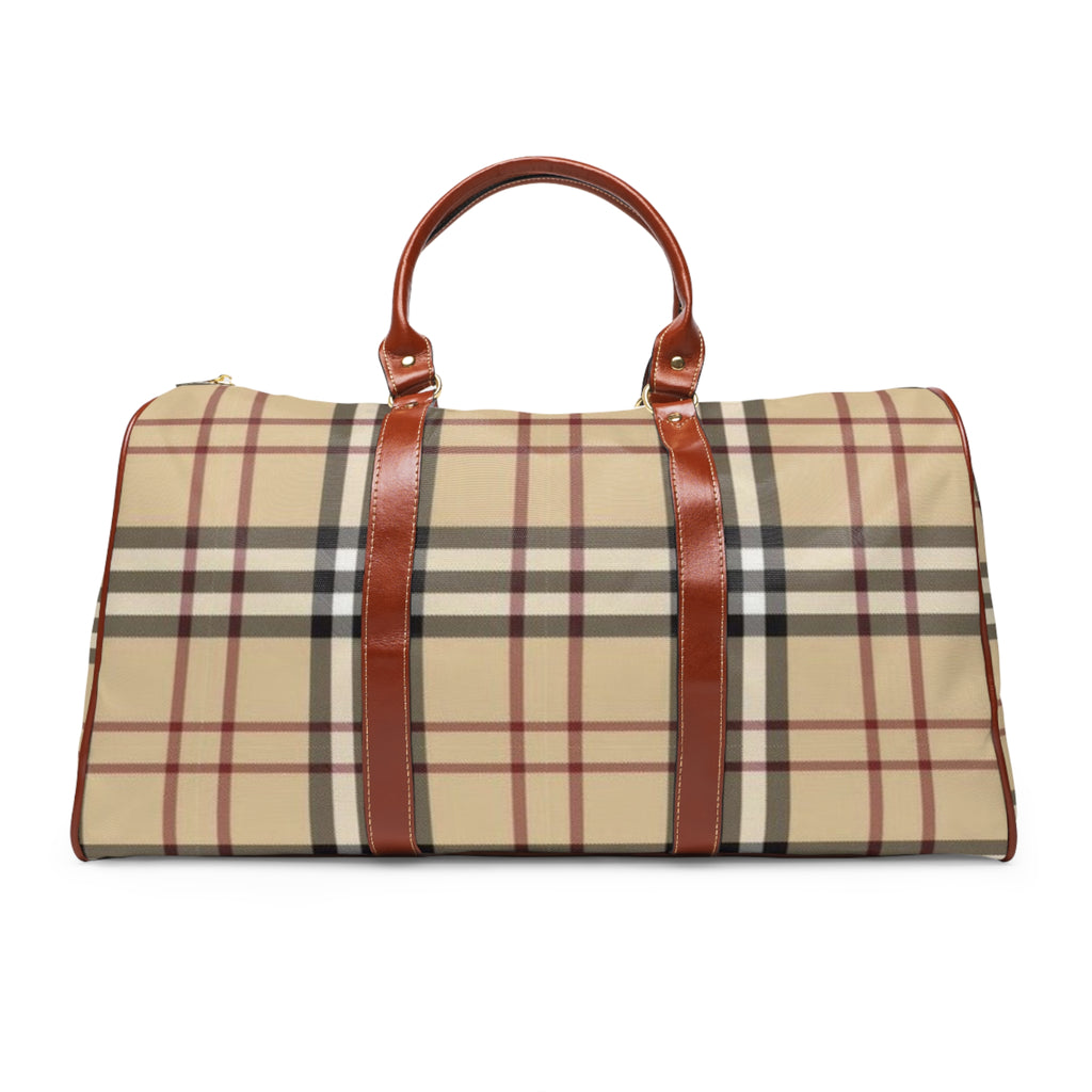 Classic Plaid Waterproof Travel Duffle Bag