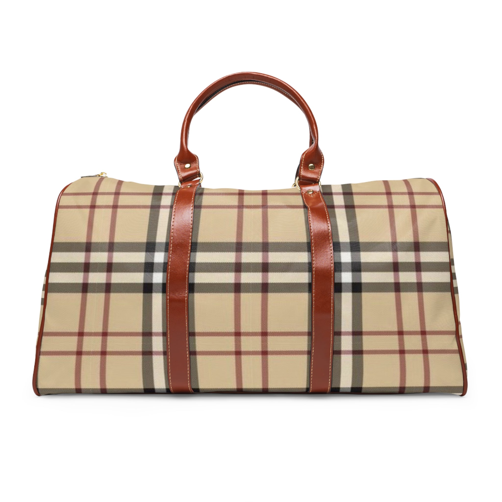 Classic Plaid Waterproof Travel Duffle Bag