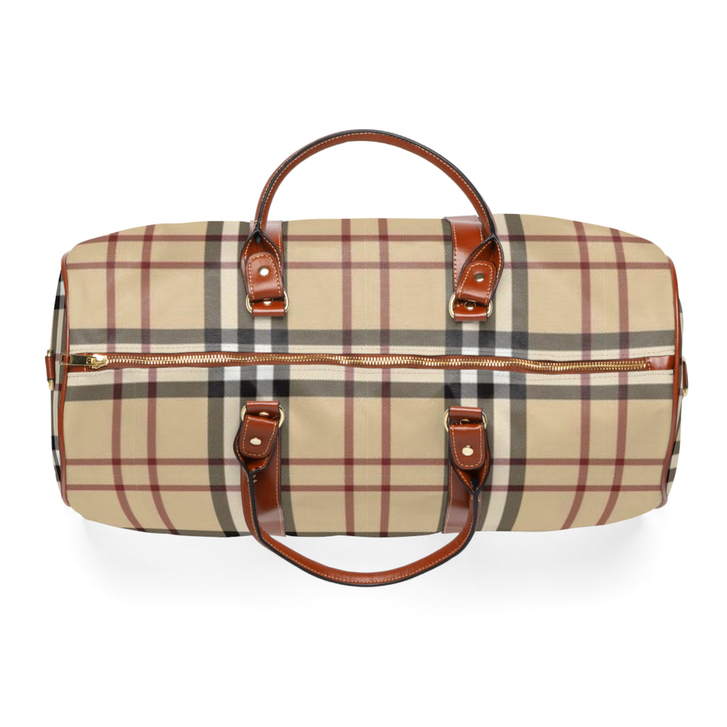 Classic Plaid Waterproof Travel Duffle Bag