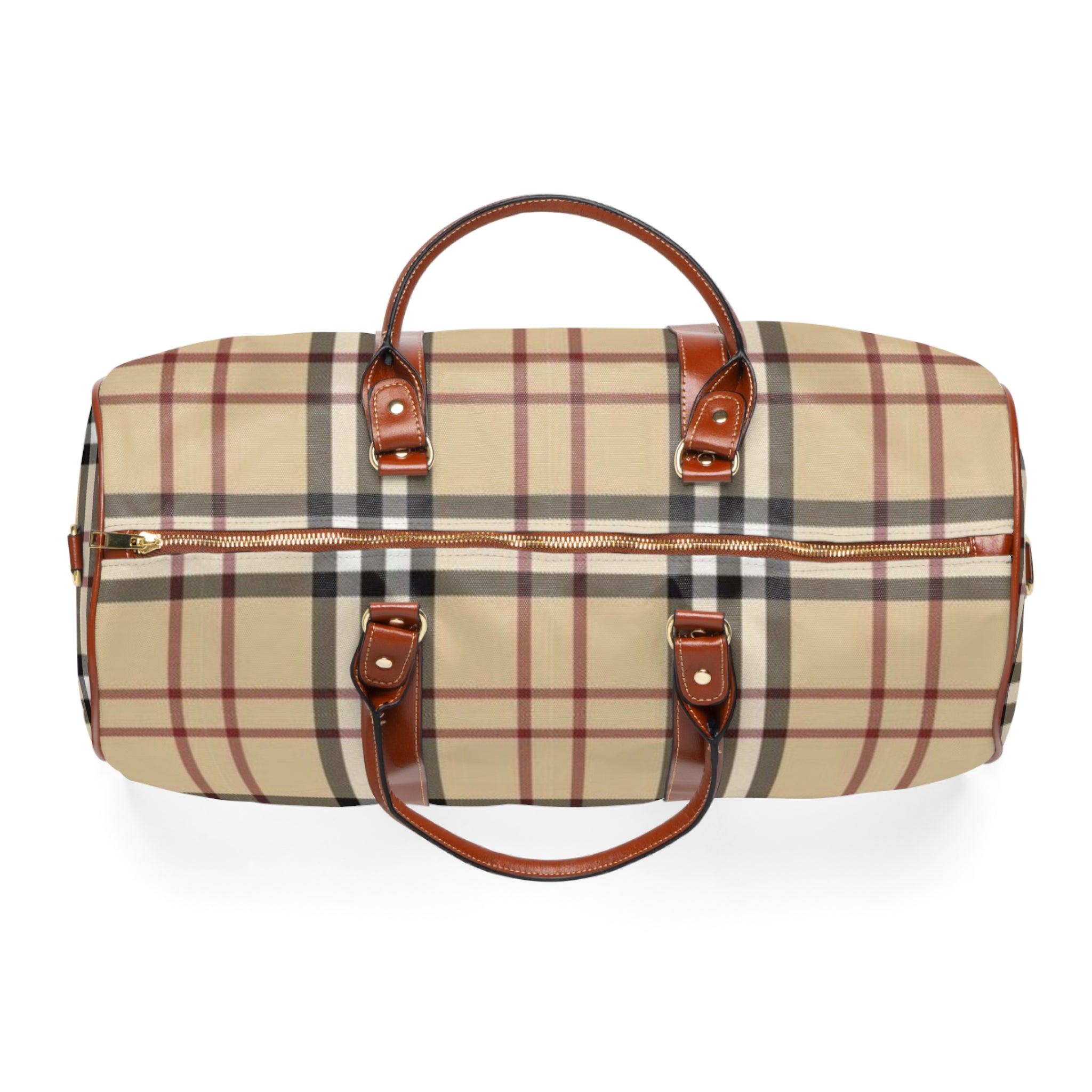 Classic Plaid Waterproof Travel Duffle Bag
