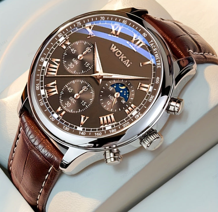 Men's WOKAI Quartz Watch with Leather Strap