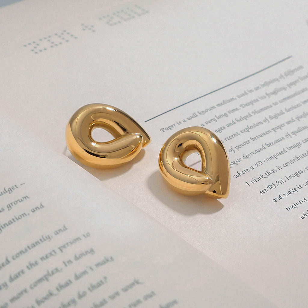 Stainless Steel Polished Hollow-Out Earrings