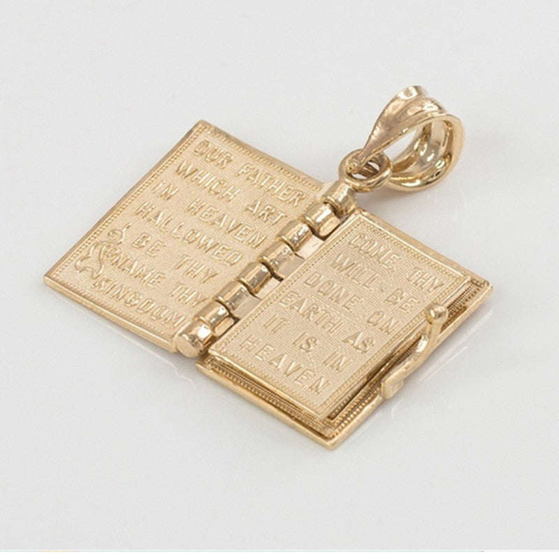 Openable Bible Book Cross Necklace