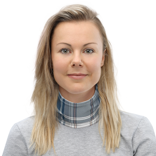 Blue Brown Plaid Neck Gaiter