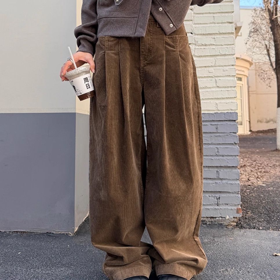 Corduroy wide-leg pants