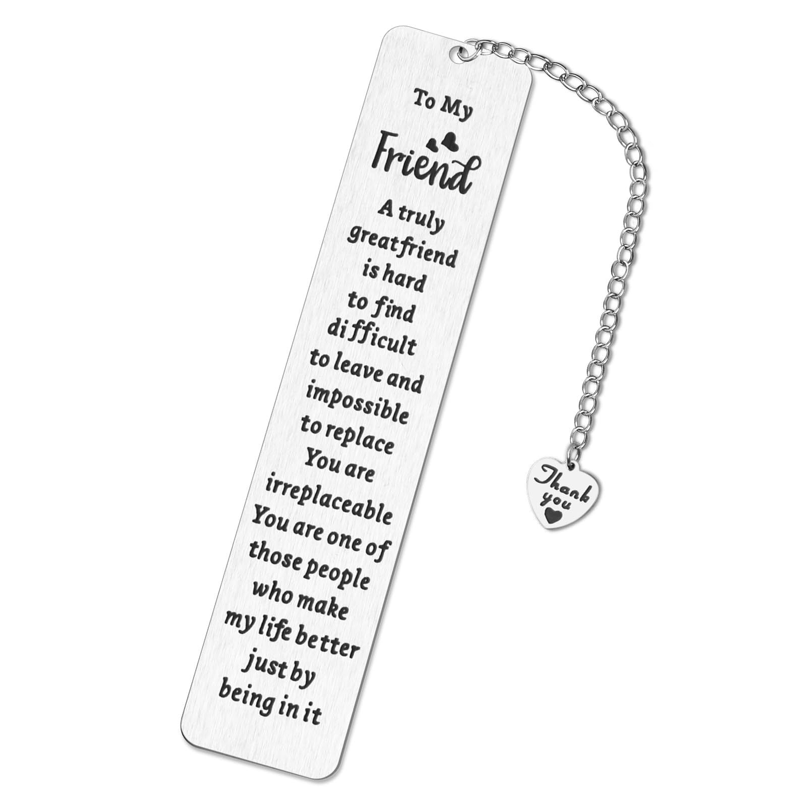 Religious Engraved Stainless Steel Bookmark with Cross Pendant