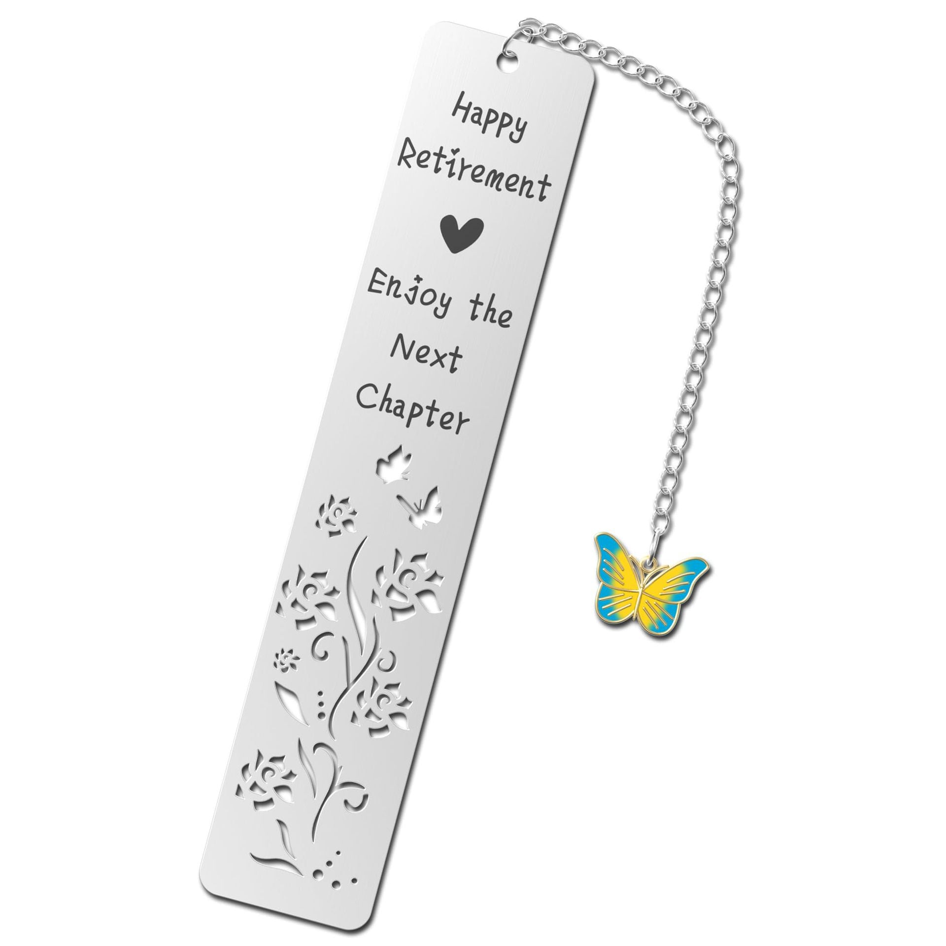 Religious Engraved Stainless Steel Bookmark with Cross Pendant