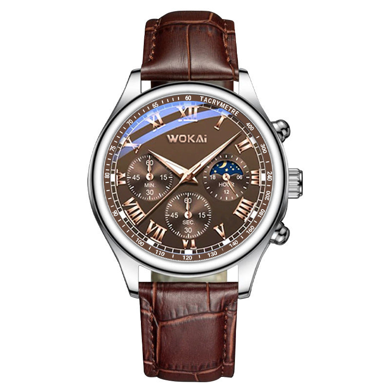 Men's WOKAI Quartz Watch with Leather Strap