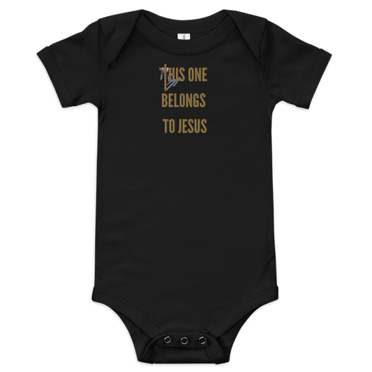 THIS ONE BELONGS TO JESUS Embroidered Baby short sleeve one piece