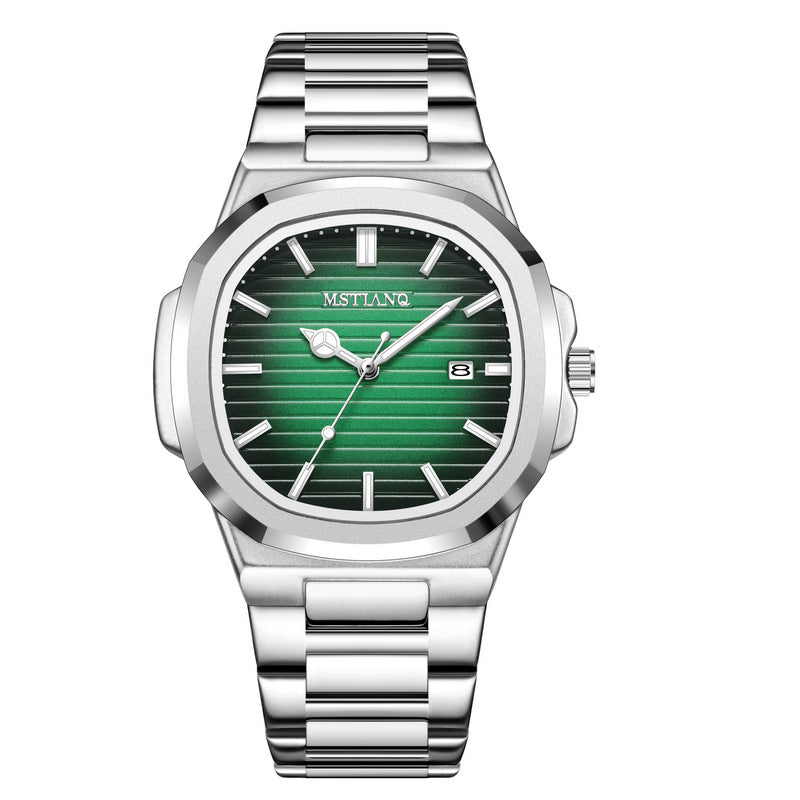 Retro Square Quartz Watch with Luminous Feature