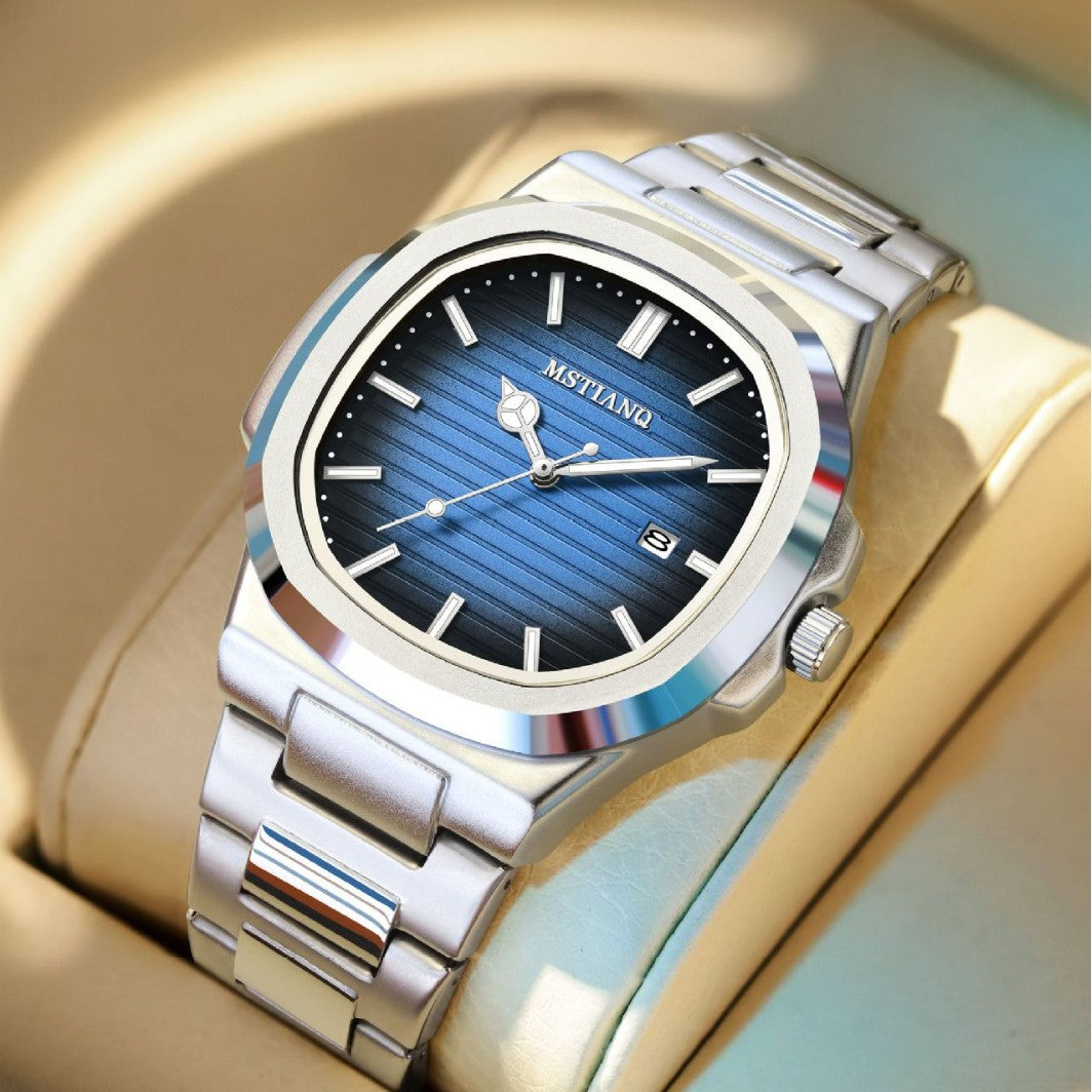 Retro Square Quartz Watch with Luminous Feature