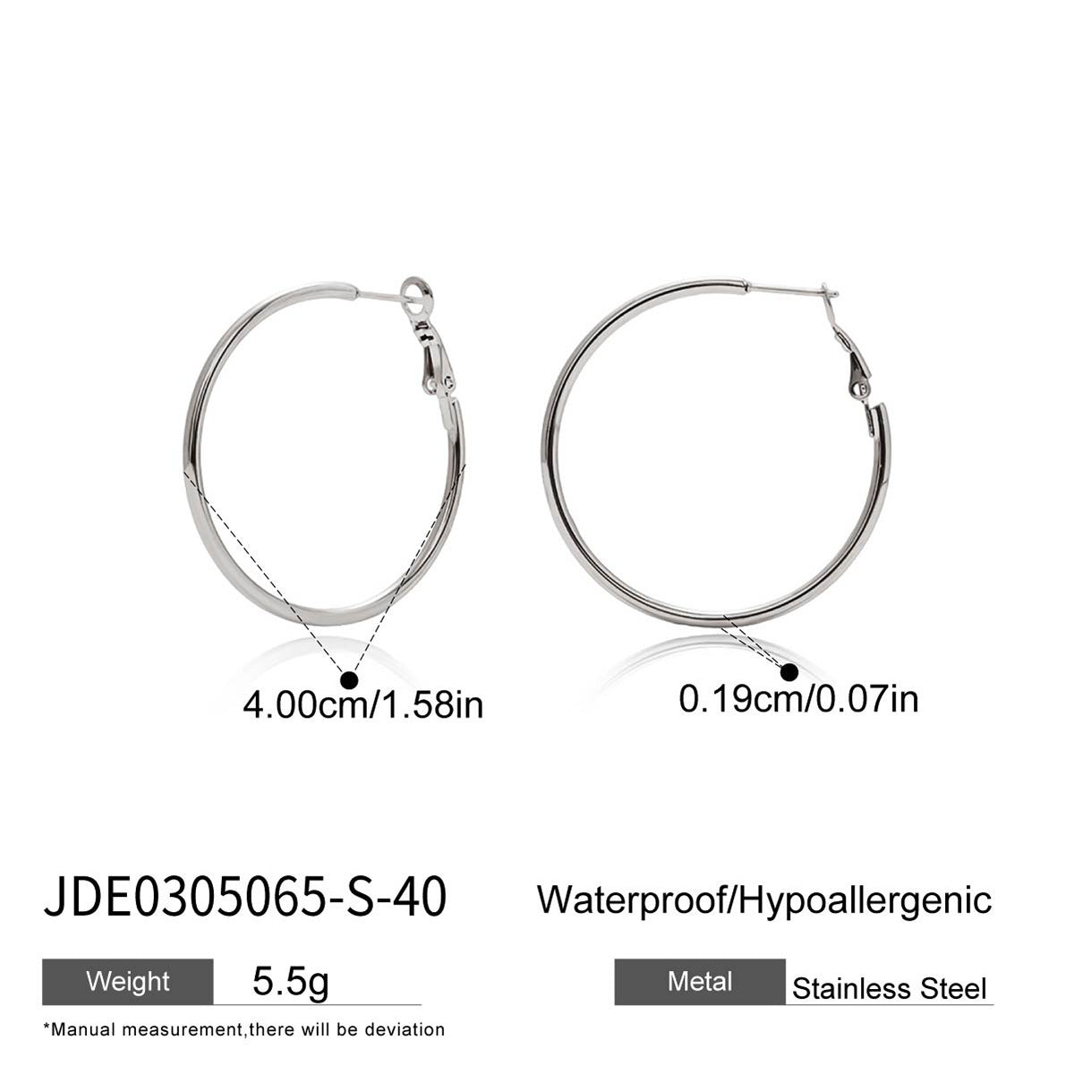 Stainless Steel Hoop Earrings