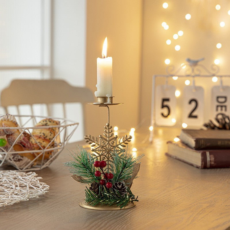 Decorative Iron Christmas Candle Holders (Snowflake/Star/Elk Design)