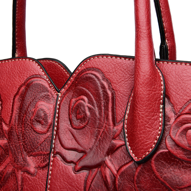 Embossed Leather Women's Handbag