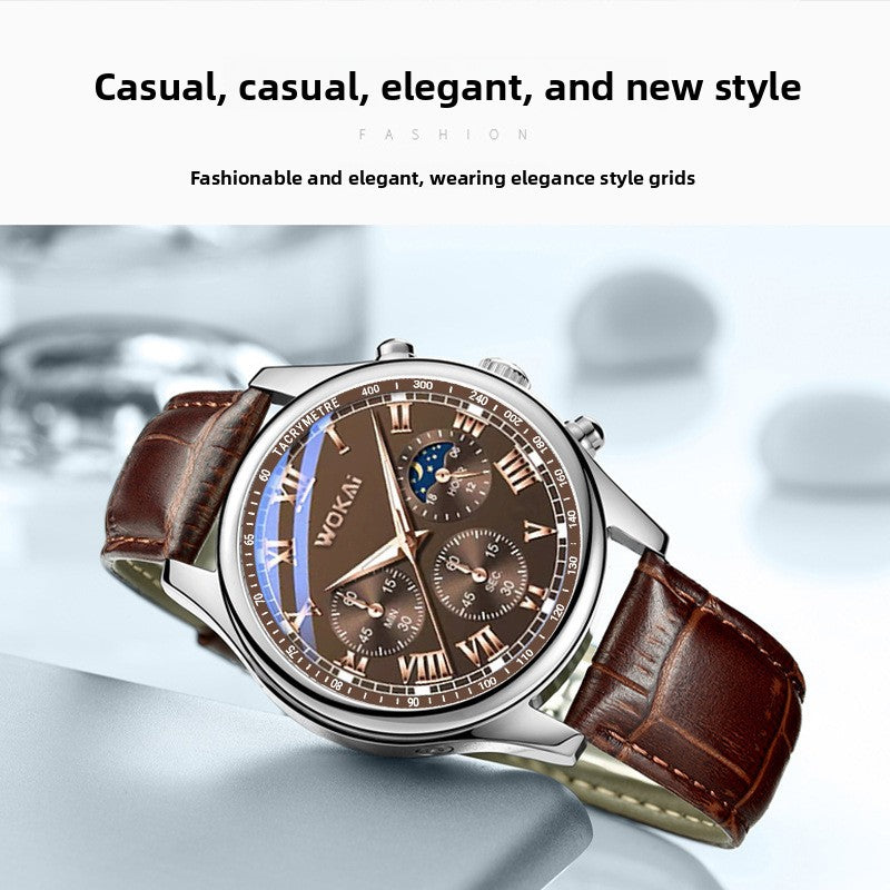 Men's WOKAI Quartz Watch with Leather Strap