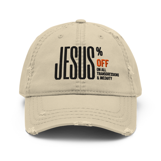 SUFFICIENT GRACE Distressed Dad Hat