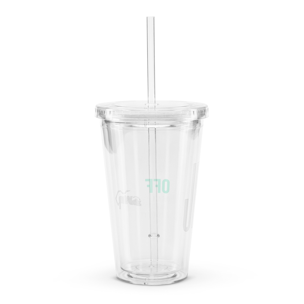 Clear plastic tumbler