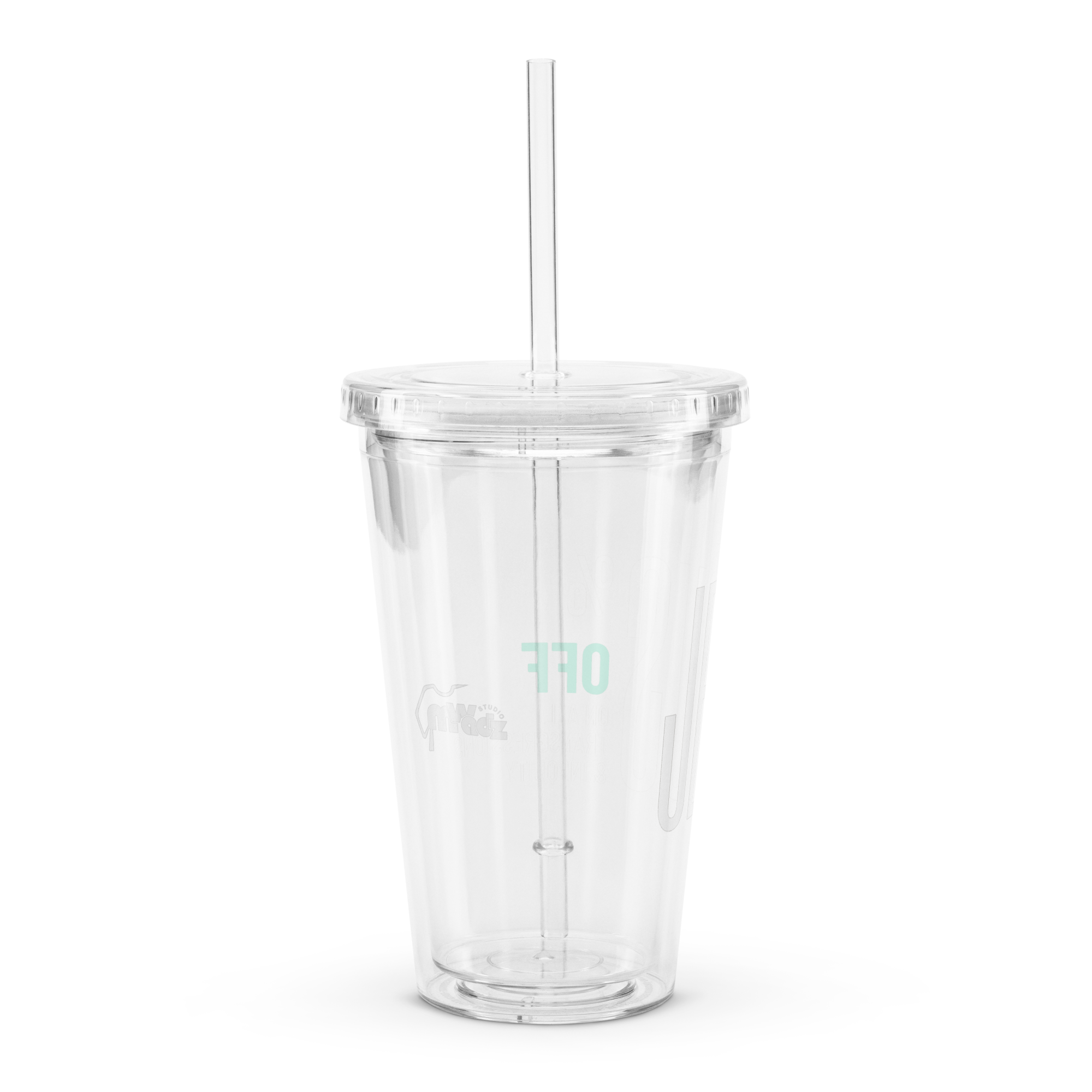 Clear plastic tumbler