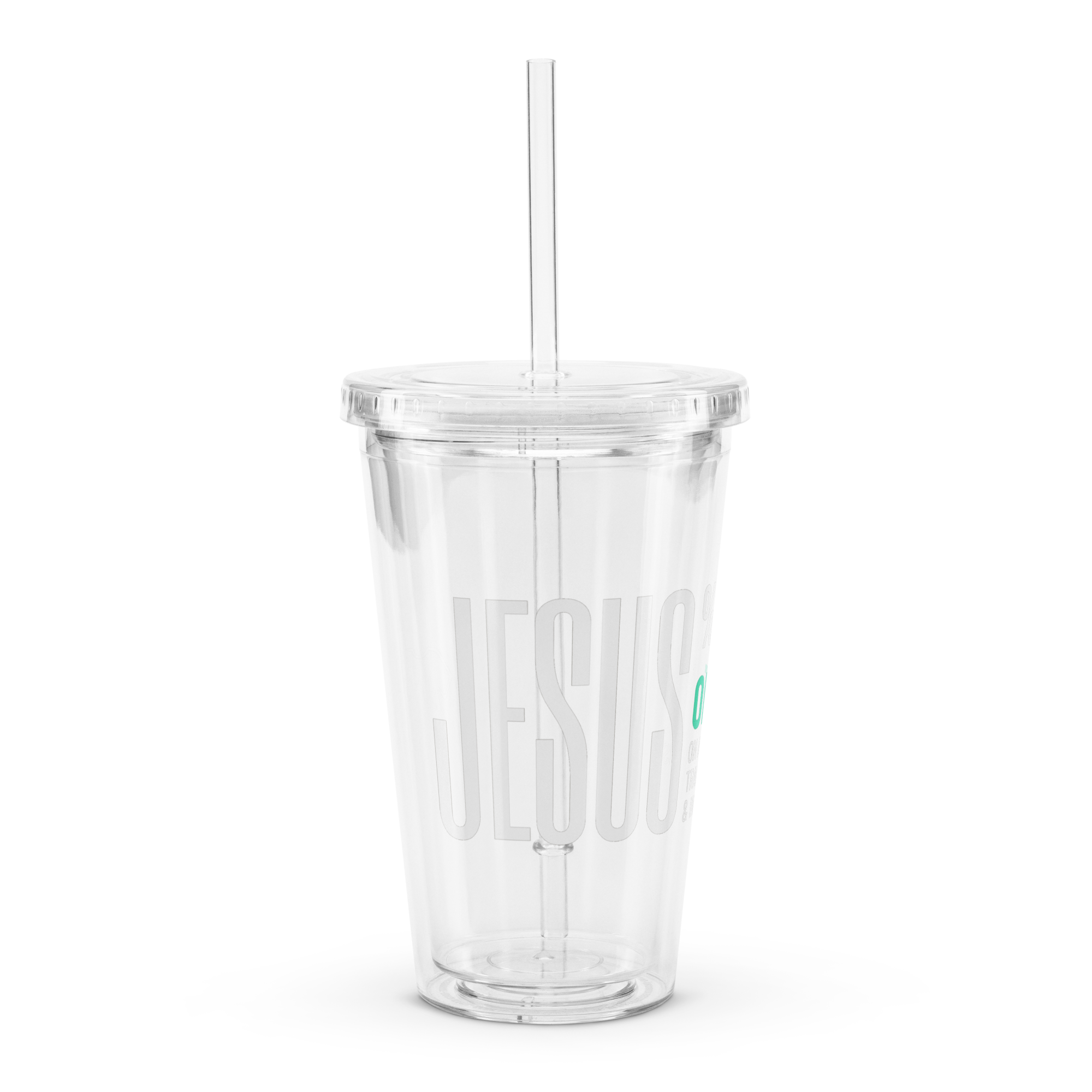 Clear plastic tumbler