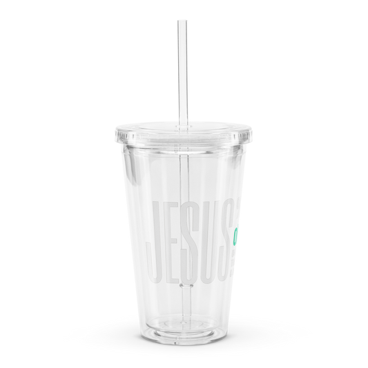 SUFFICIENT GRACE Clear plastic tumbler
