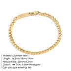 Stainless Steel Gold Plated Cuban Chain Bracelet