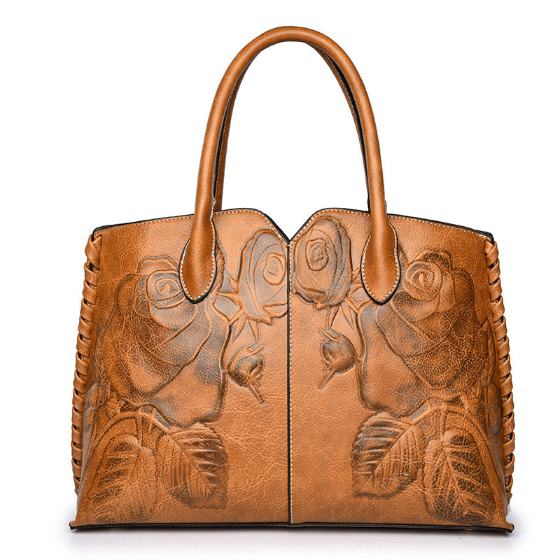 Embossed Leather Women's Handbag