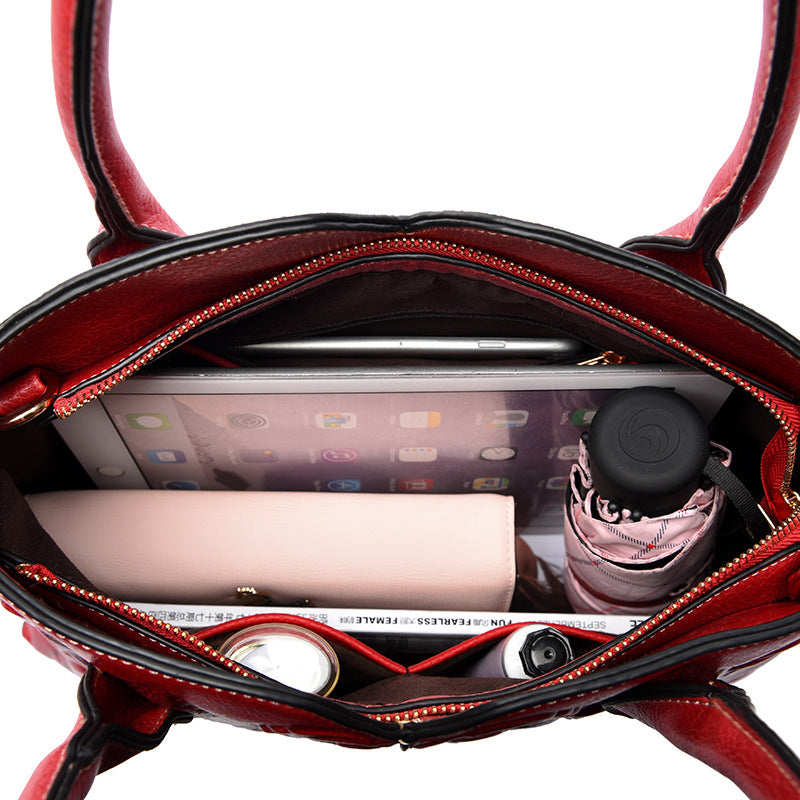 Embossed Leather Women's Handbag