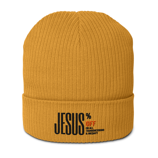 SUFFICIENT GRACE Organic ribbed beanie