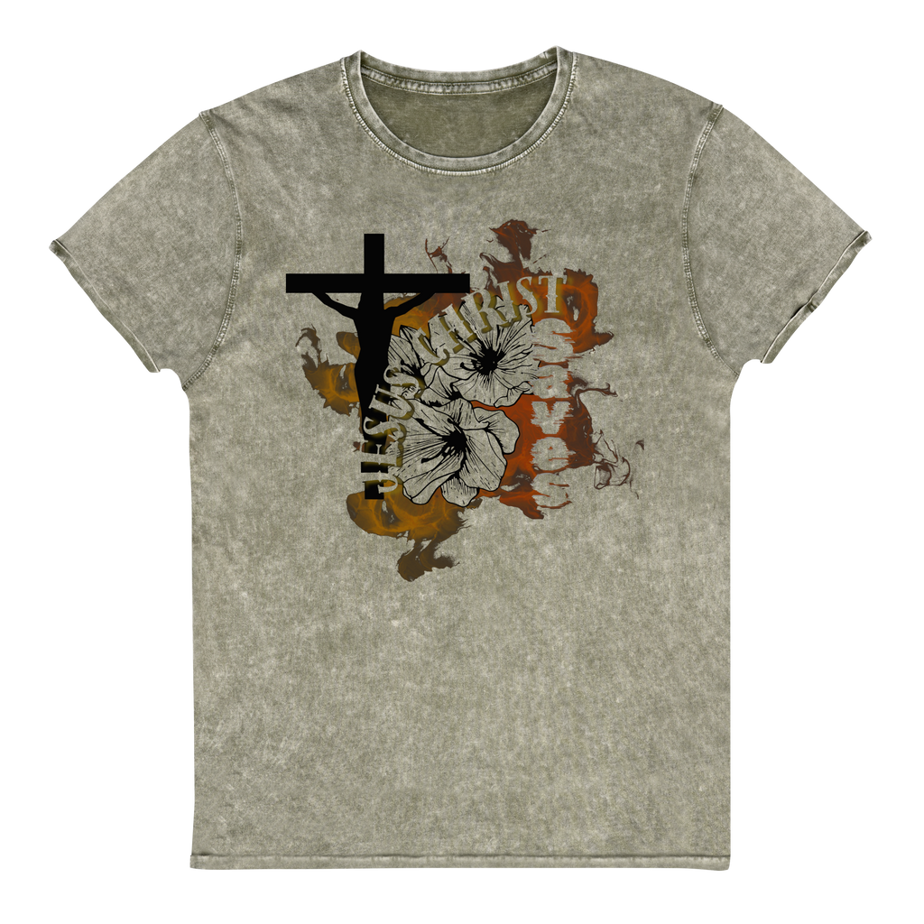 JESUS SAVES Vintage Style Denim T-Shirt