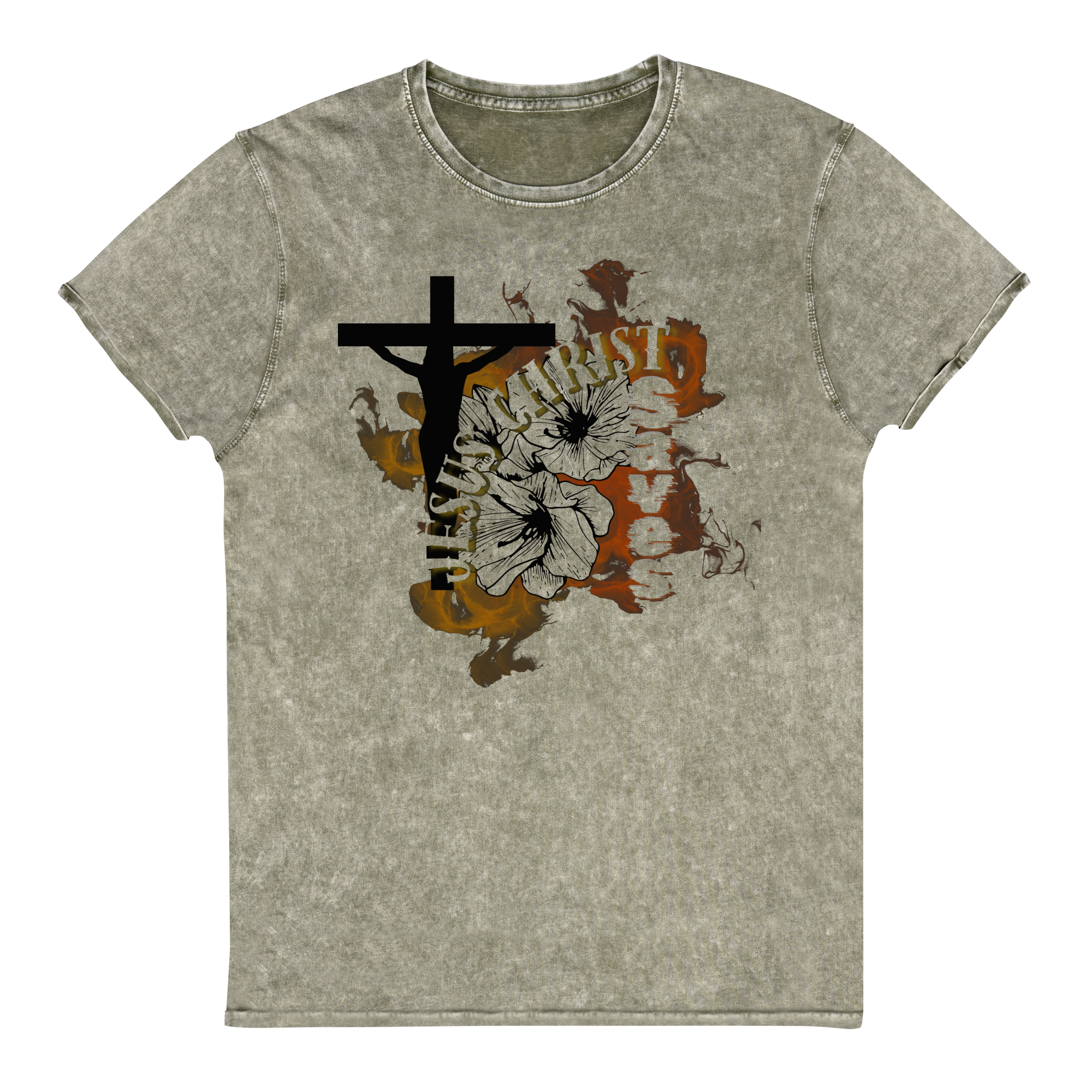 JESUS SAVES Vintage Style Denim T-Shirt