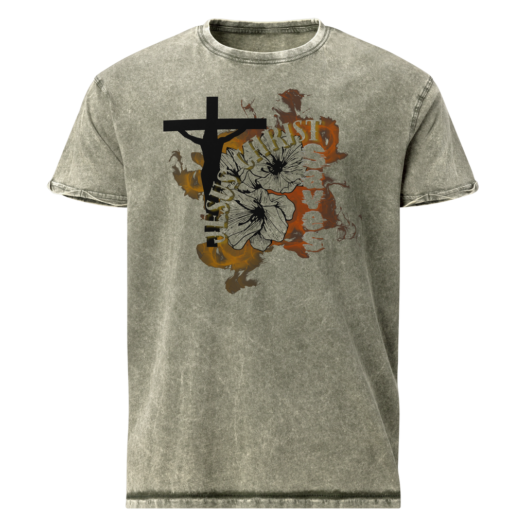 JESUS SAVES Vintage Style Denim T-Shirt