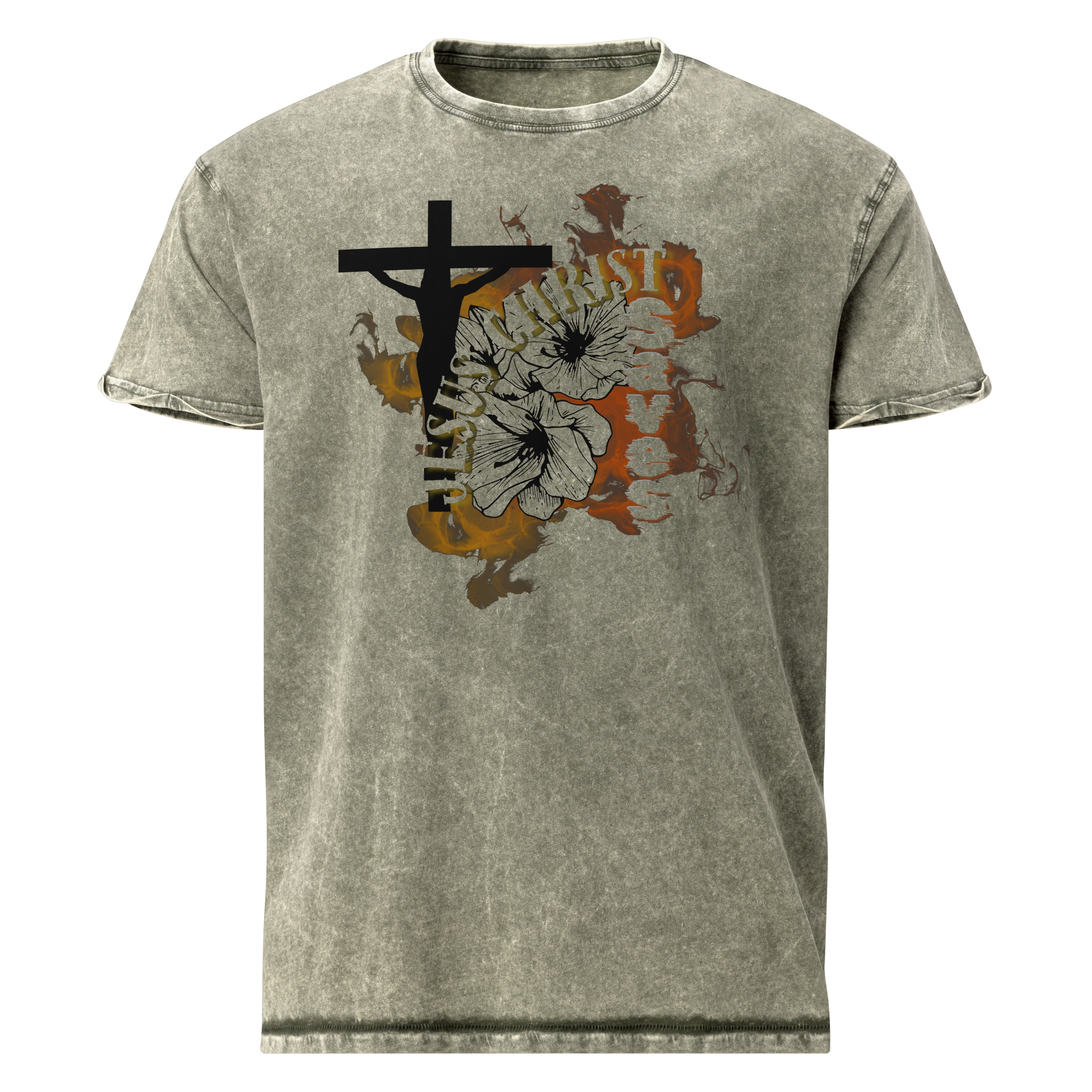 JESUS SAVES Vintage Style Denim T-Shirt