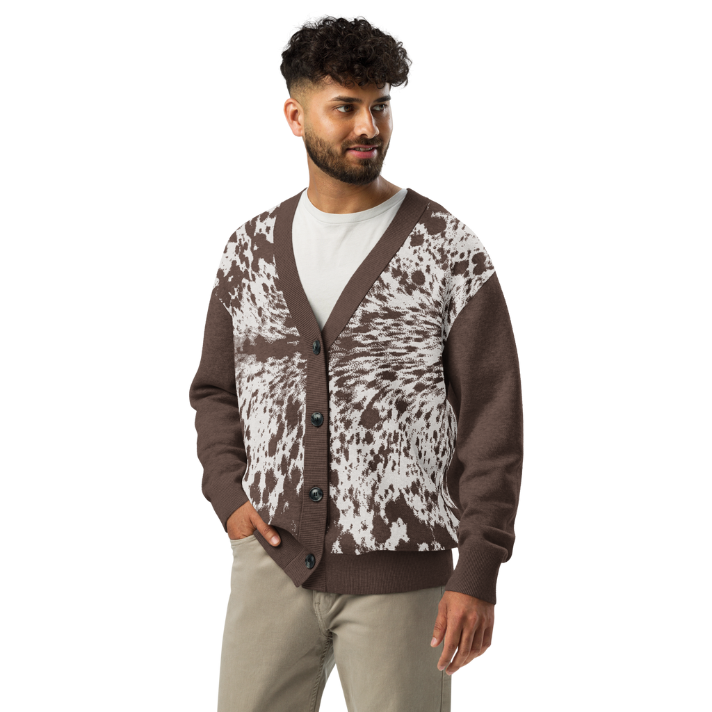 Spotted Cow Print Knitted cardigan