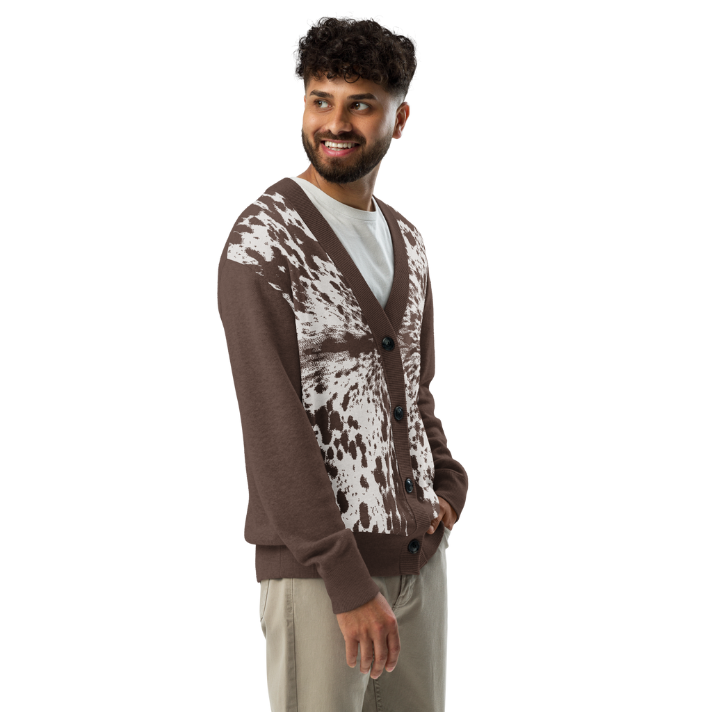 Spotted Cow Print Knitted cardigan