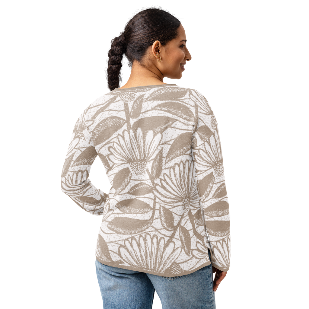 Women’s Vintage Floral straight bottom knitted sweater