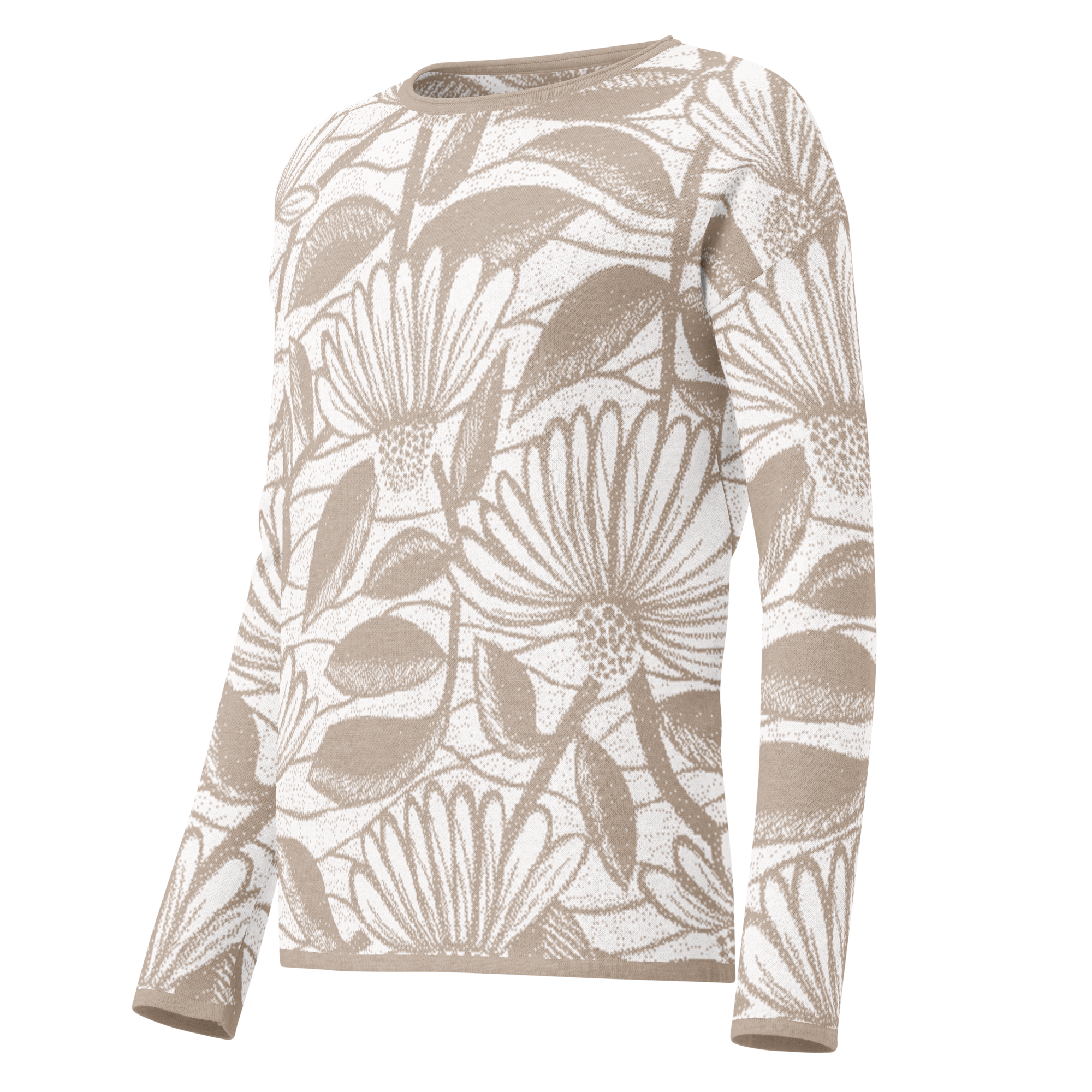 Women’s Vintage Floral straight bottom knitted sweater